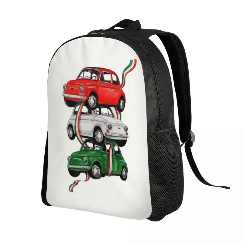 Personalized Vintage Italy Flag Car Backpacks Women Men Fashion Bookbag for College School Italian Pride Bags