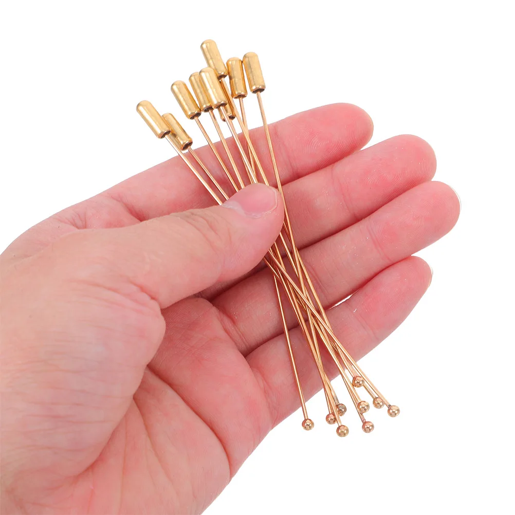 

20 Pcs Brooch DIY Pin with Stopper Jewelry Findings Metal Long Stick Pins Chest Man
