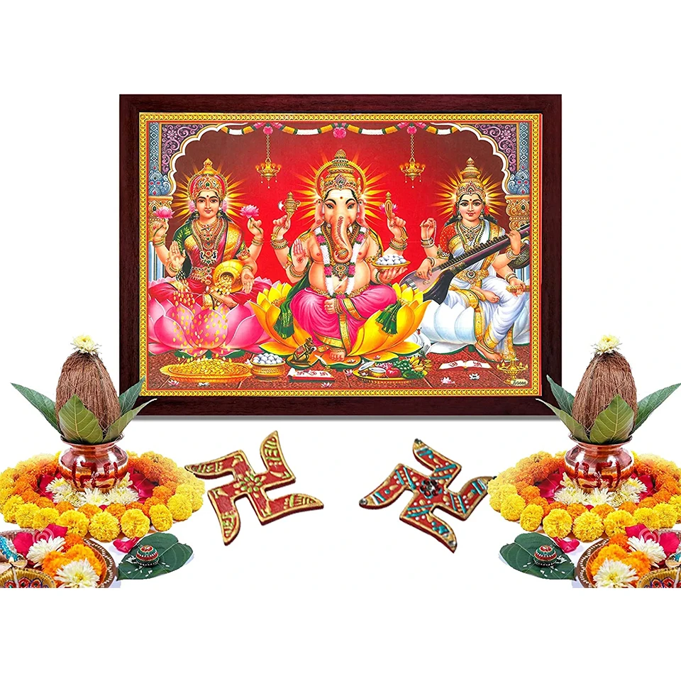 5D Diy Diamond Painting Art Lakshmi Ganesha Full Drill Embroidery Crystal Mosaic Handicraft Creative Hobby Puzzle Gift 2023,