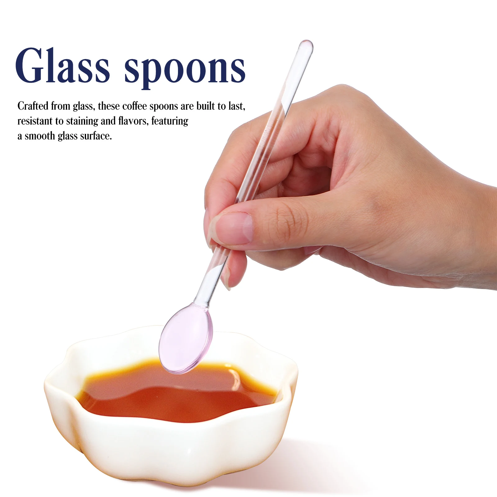 

6pcs Stirring Spoons Long Handled Drinks Mixers Spoons Coffee Stirrers Glass Stirring Sticks Ice Teaspoons Kitchen & Dining Tool