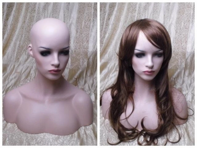 

Fiberglass Realistic Female Mannequin Dummy Head Bust for Wigs Hat Sunglass Jewelry Display Manikin Doll Heads with Shoulders