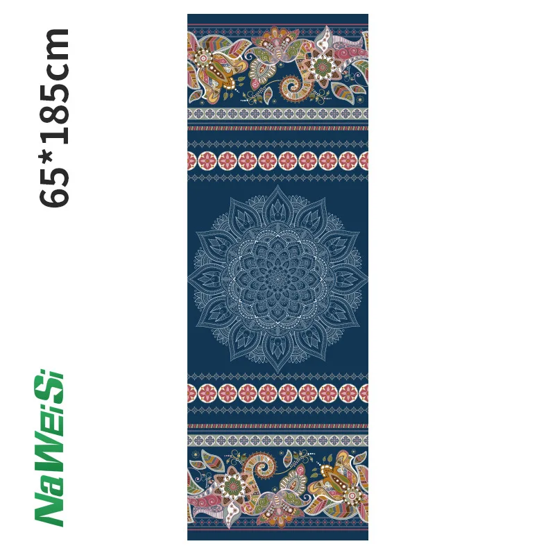 

63x185cm Vivid Print Yoga Towel Double Fleece Ultra Fine mooth Soft Breathable Foldable Non Slip Gym Pilates Training Mat Cover
