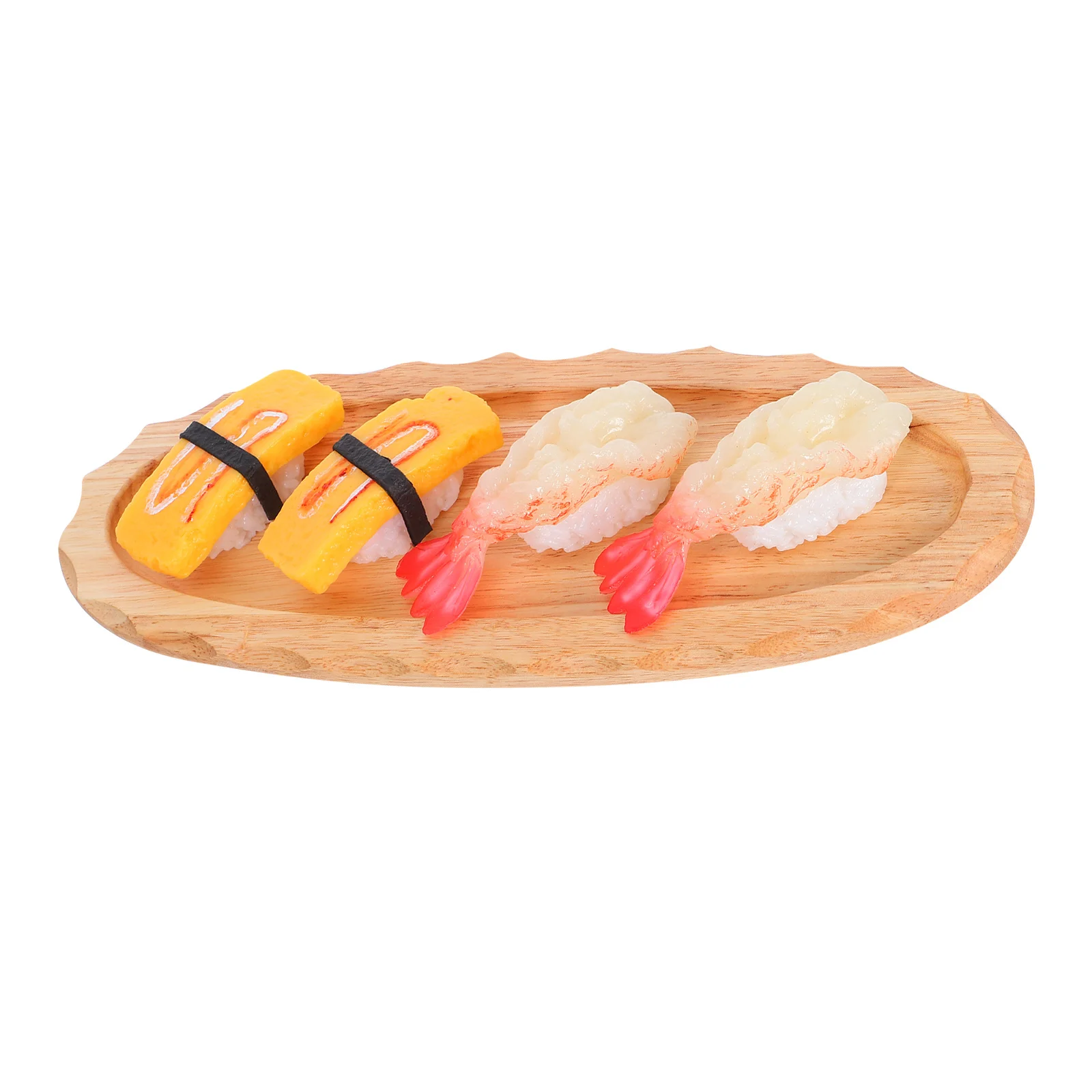 

Wooden Japanese Sushi Serving Tray Ripple Edge Oval Sushi Platter 30x12cm Holiday Party Wedding Multifunctional Fruit Dessert