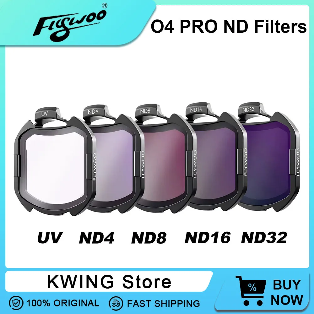 

FLYWOO O4 Wide ND Filters Kit For DJI O4 Air Unit UV/ND4/ND8/ND16 for Drone Photography Anti-Glare Camera Lens Filter Set