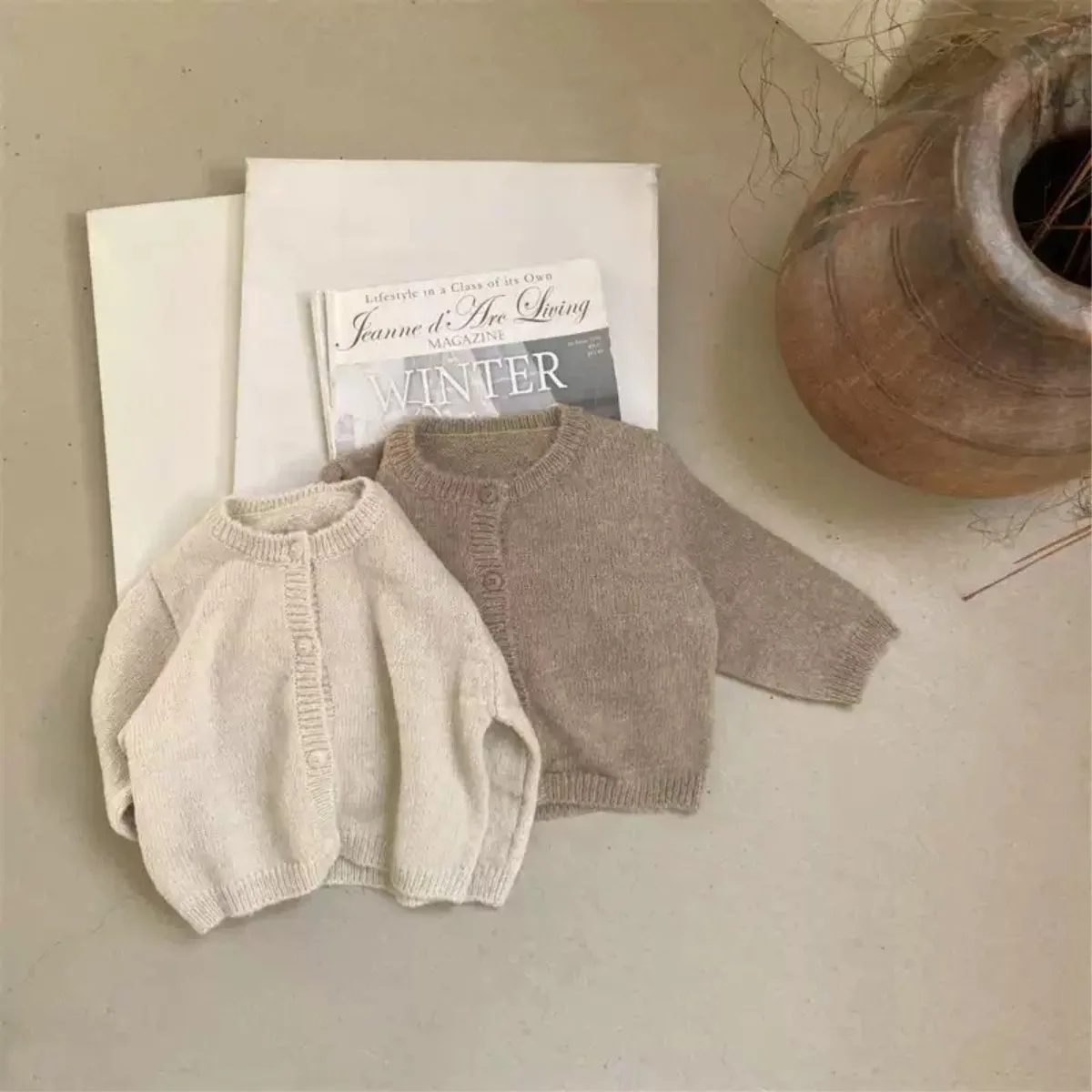

2025 Winter New Baby Long Sleeve Sweater Coat Fashion Girls Knitted Cardigan Infant Thick Warm Clothes Toddler Casual Knitwear