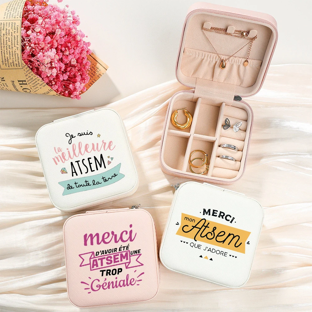 Thank You for Being Such A Great Astem Printed Jewellery Box Jewelry Case Travel Necklace Earring Storage Boxes Gift for Teacher