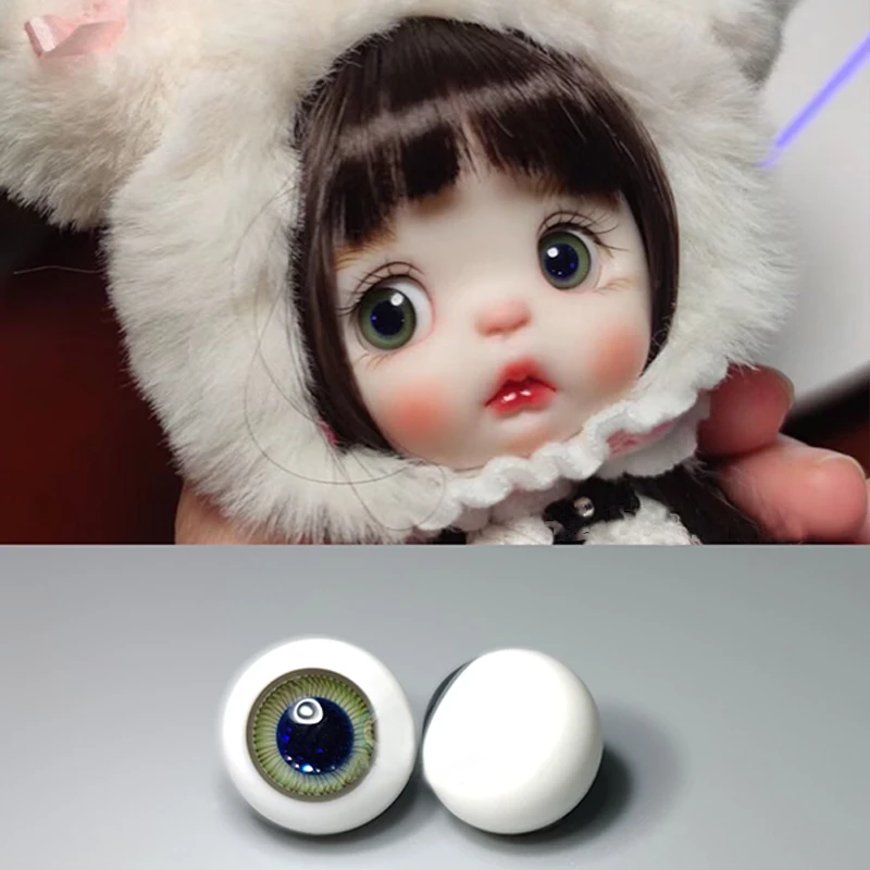 YESTARY Eyes For Toys Obitsu 11 BJD Doll Accessories 1/8 Sparkling Glass Eyeballs 10MM 3D Movable Color Eyes BJD Dolls Eyeballs