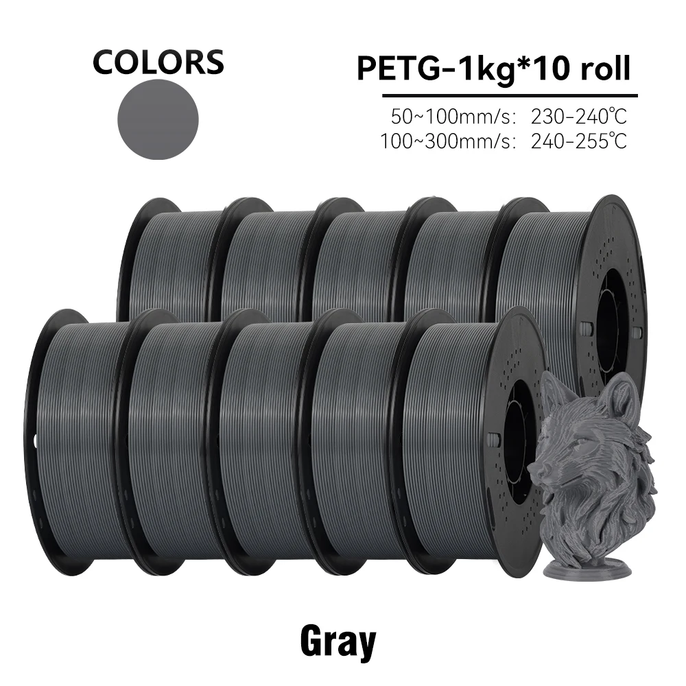KINGROON 10KG/5KG/1KG PETG Filament 1.75mm Hoge Taaiheid Groothandel 10 Rolls/5Rolls/1Roll 3D Printing Materialen voor 3D Printer