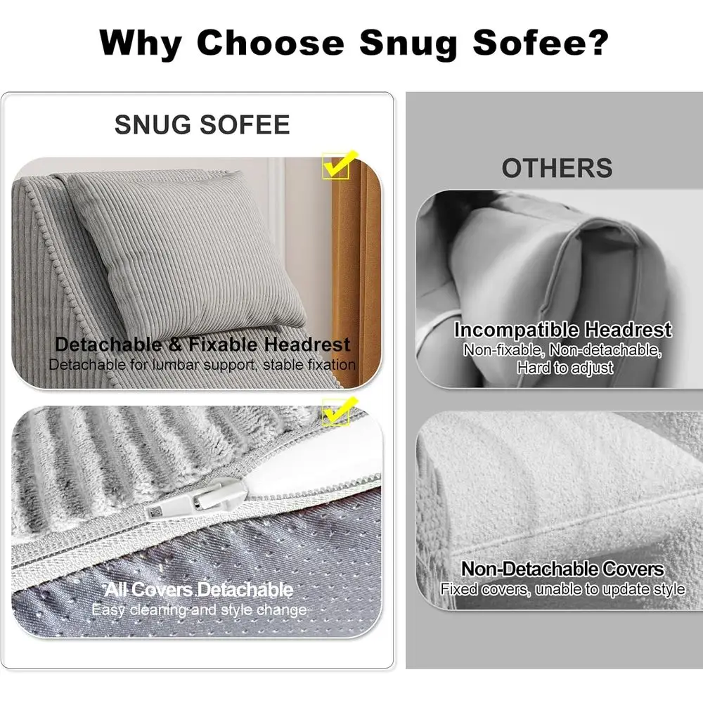 كرسي بين باج سروال قصير للبالغين مع دعم خلفي فائق، وسادة رقبة قابلة للإزالة، مسند، غطاء قابل للغسل للاستخدام المنزلي والخارجي #6