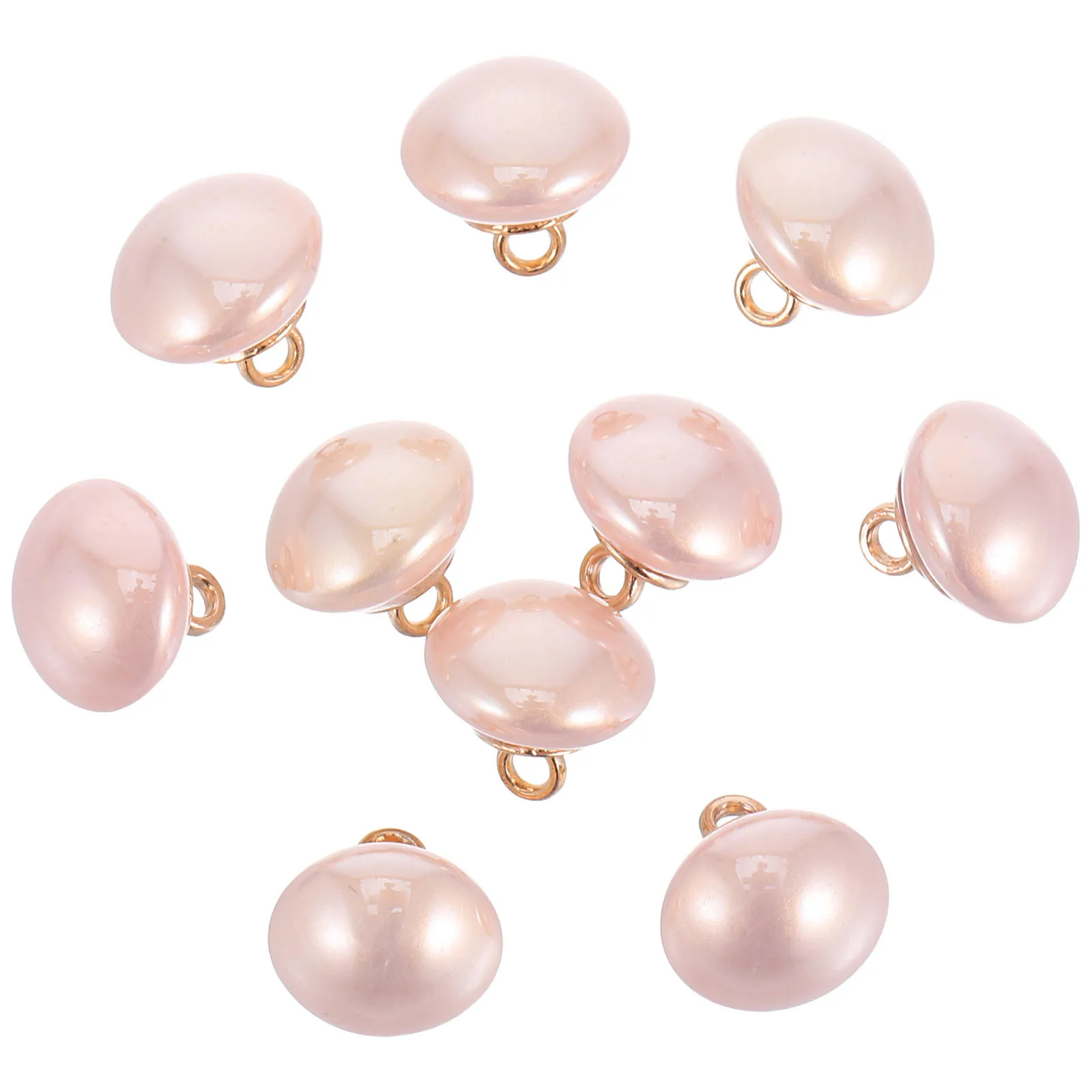 

10Pcs 10Mm Pink Pearl Decorative Buttons Round Sewing Button for Cheongsam Coats Chiffon Blouses Wedding Dress Spring Summer