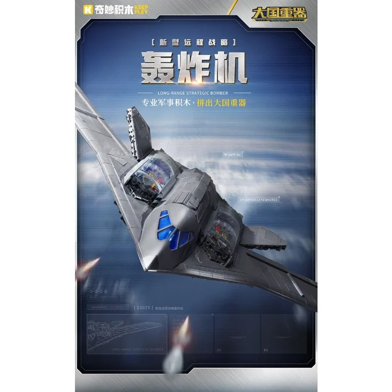 ตัวต่อ Keeppley H-20 Stealth Bomber แบบจำลองเครื่องบินทหาร ของเล่นตัวต่อ ของขวัญสำหรับเด็กผู้ชาย