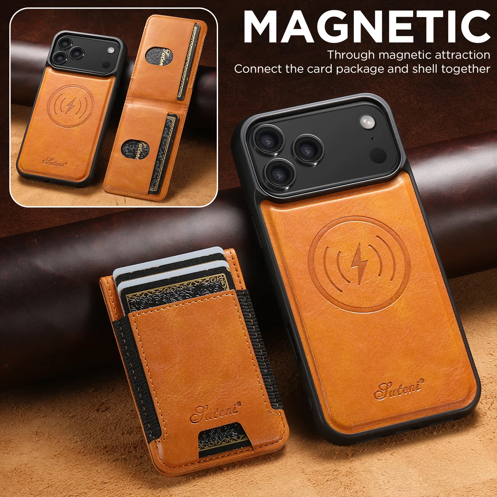 Detachable Magnetic Card Holde - огляд і ціна Leather Wallet Card Holder Phone Cover