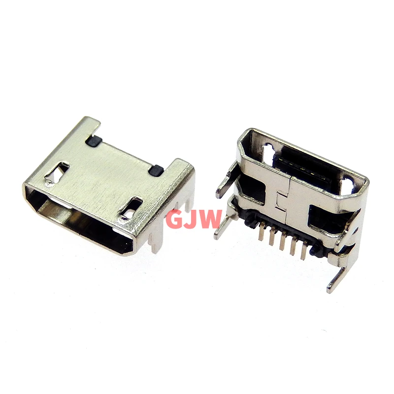 10pcs Micro USB connector 5pin seat Jack Micro usb Four legs 5P Inserting plate seat Mini usb connector