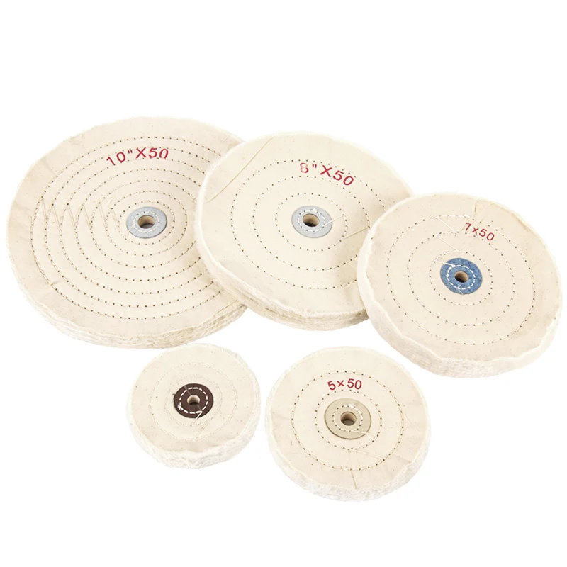 3-10 inch Cotton Lint Cloth Buffing Wheel Grinder For Gold Silver Jewelry Mirror Polishing Wheel Flannelette Tools