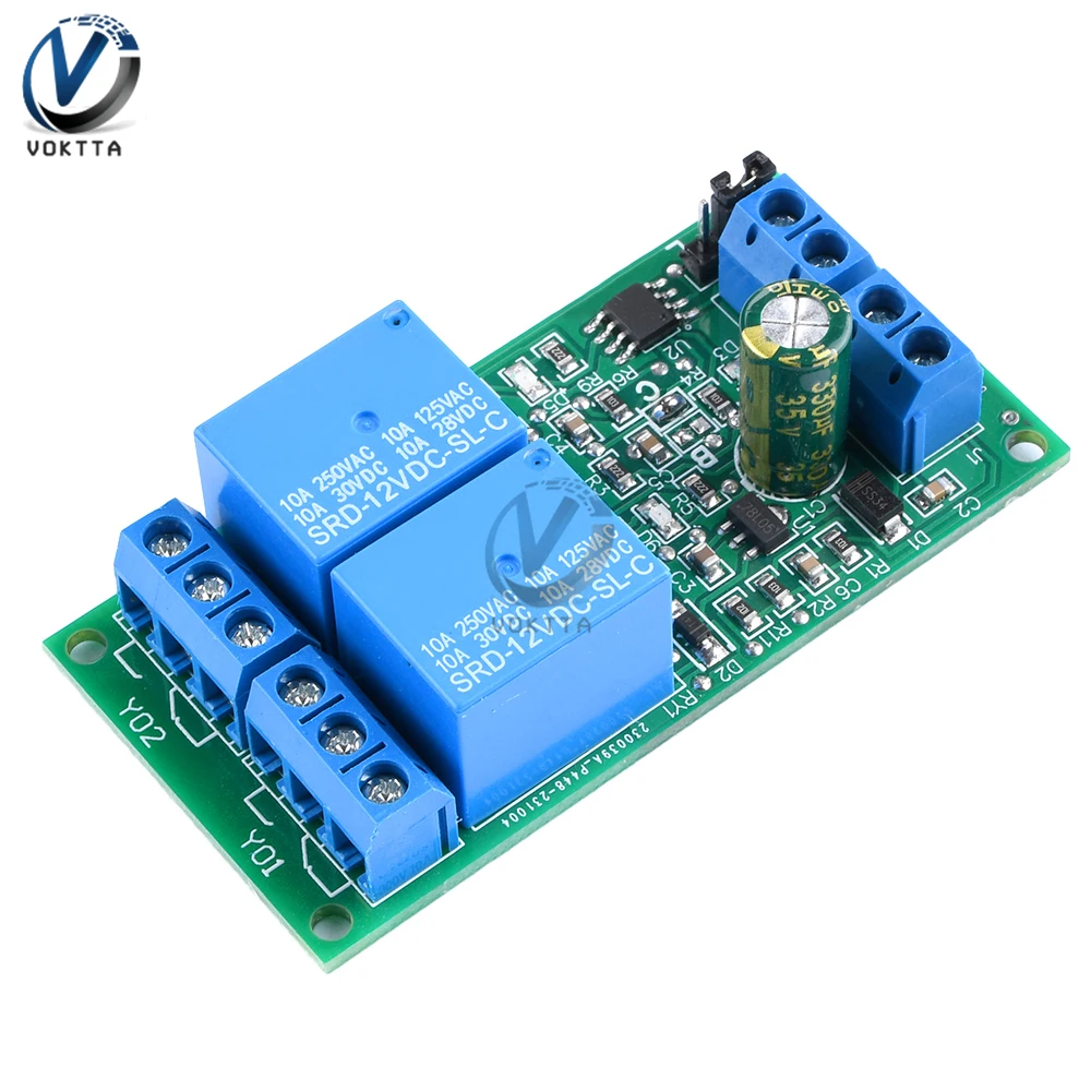 DC Relay Module Self-Locking Interlock Relay Module Switch Controller Protection Board High and Low Level Trigger 5V 12V 24V