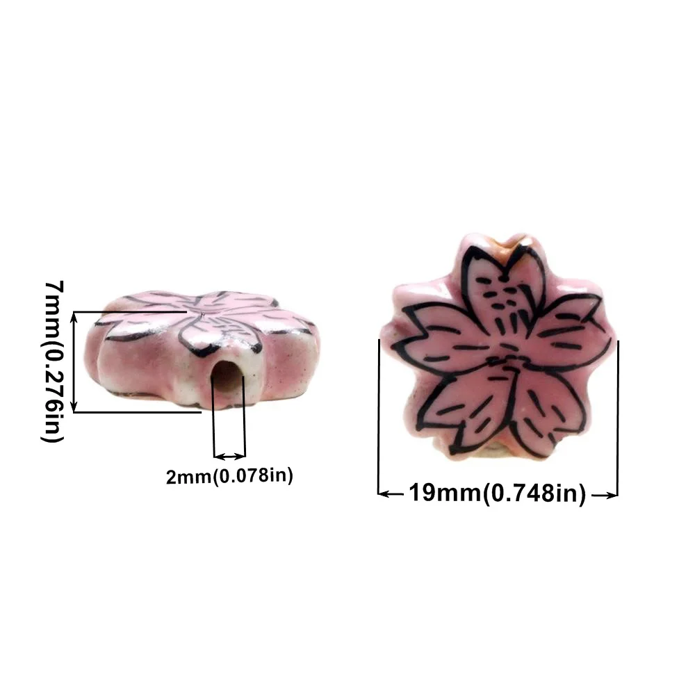 3 unids/lote de flores pequeñas de cerámica DIY collar/pulsera/pendientes para hacer joyería