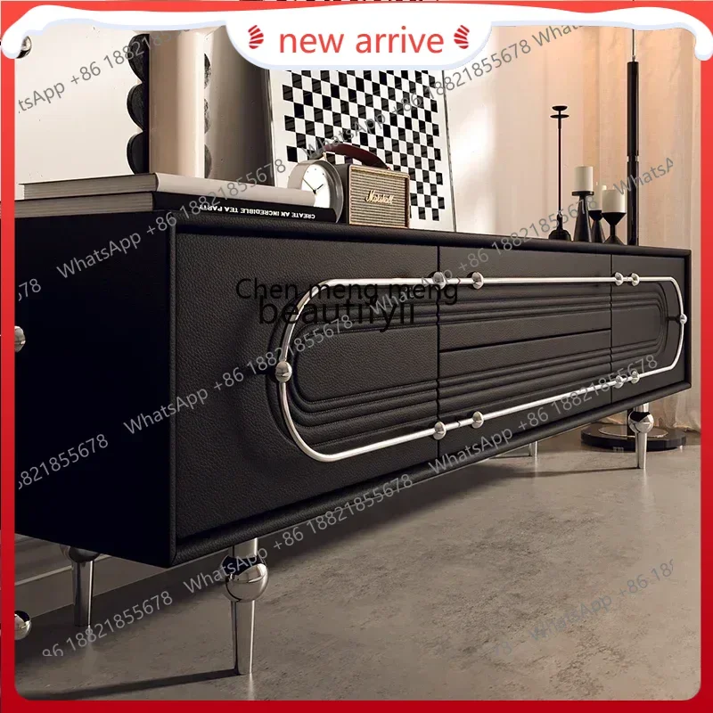 

SS new style ss7486 French retro solid wood TV floor-to-ceiling living room home leather high TV cabinetss 7486