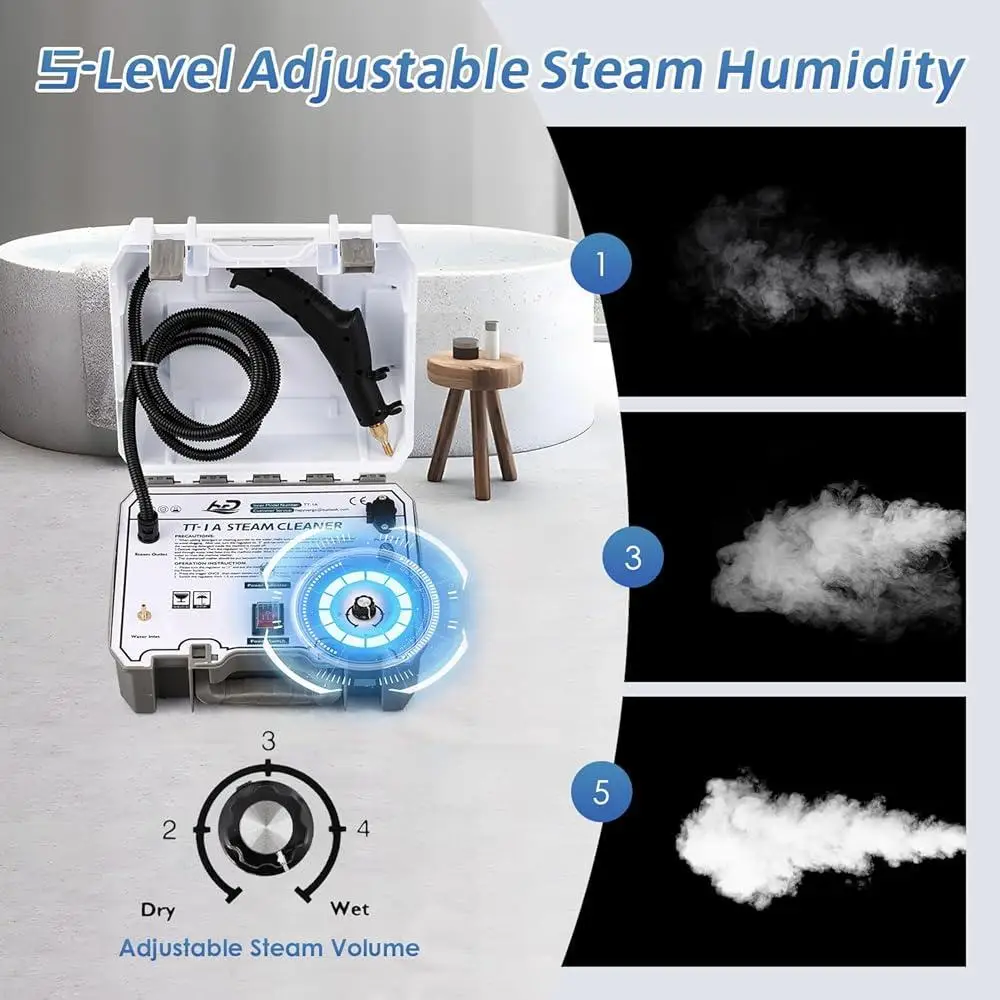 1500W 고압 스팀 청소기 Tankless 15s 가열 230F 자동차 자동차 홈 주방 욕실 그라우트 타일 청소 도구