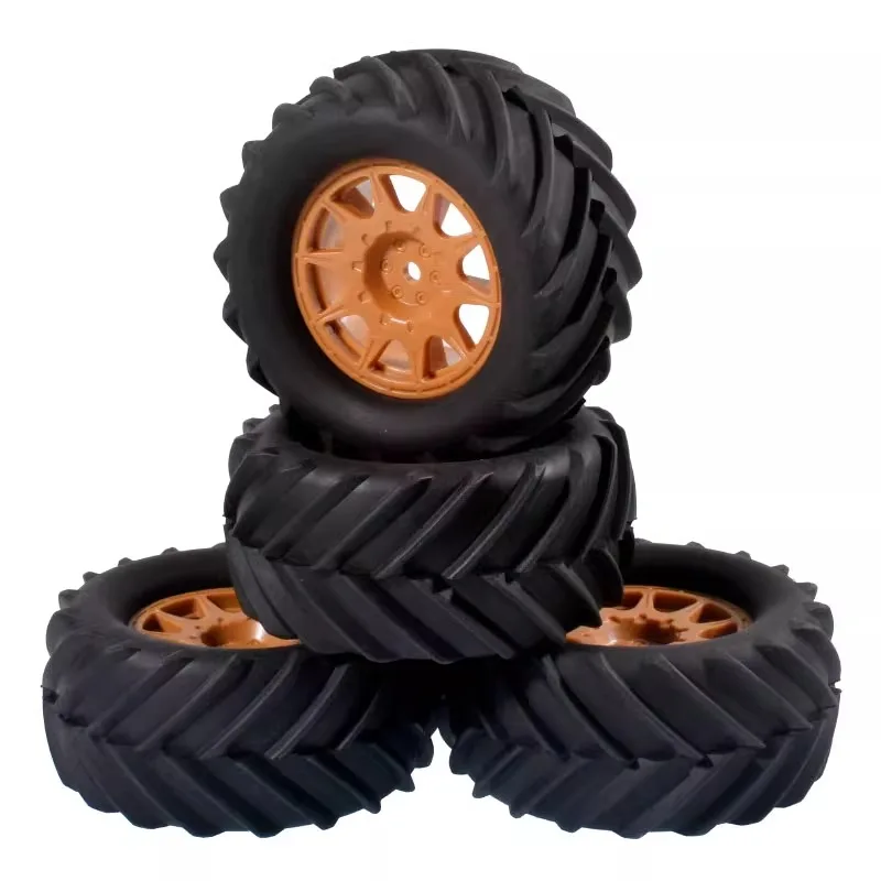

RC Car 4pcs 90mm Monster Truck Buggy Tires Wheel 12mm Hex for Trxs E-Revo 1/16 MJX 16207 16208 SCY 16101 HBX Upgrade Parts