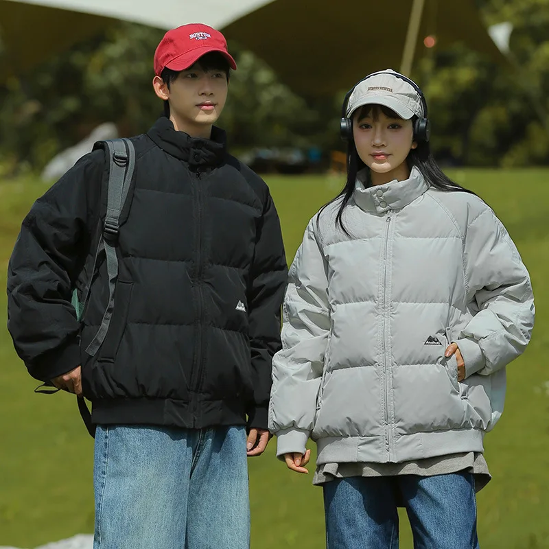 Winter Padded Jacket Unisex Stylish Stand-Up Collar For Couples Loose Padded Baseball Uniform Warm Jacket Outerwear