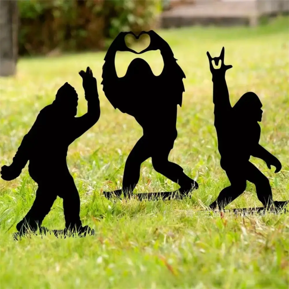 

3pcs Creative Metal Decorative Garden Stakes Striking Silhouette Handmade Statue Decorations Patriotic Decor Iron Art Silhouette