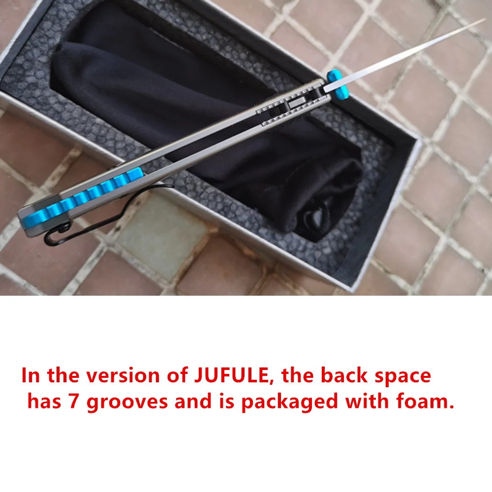 JUFULE Real TC4 manico in titanio 535 cuscinetto a sfera Mark S90V Pocket Survival EDC Tool Camping Hunt Utility coltello pieghevole da esterno