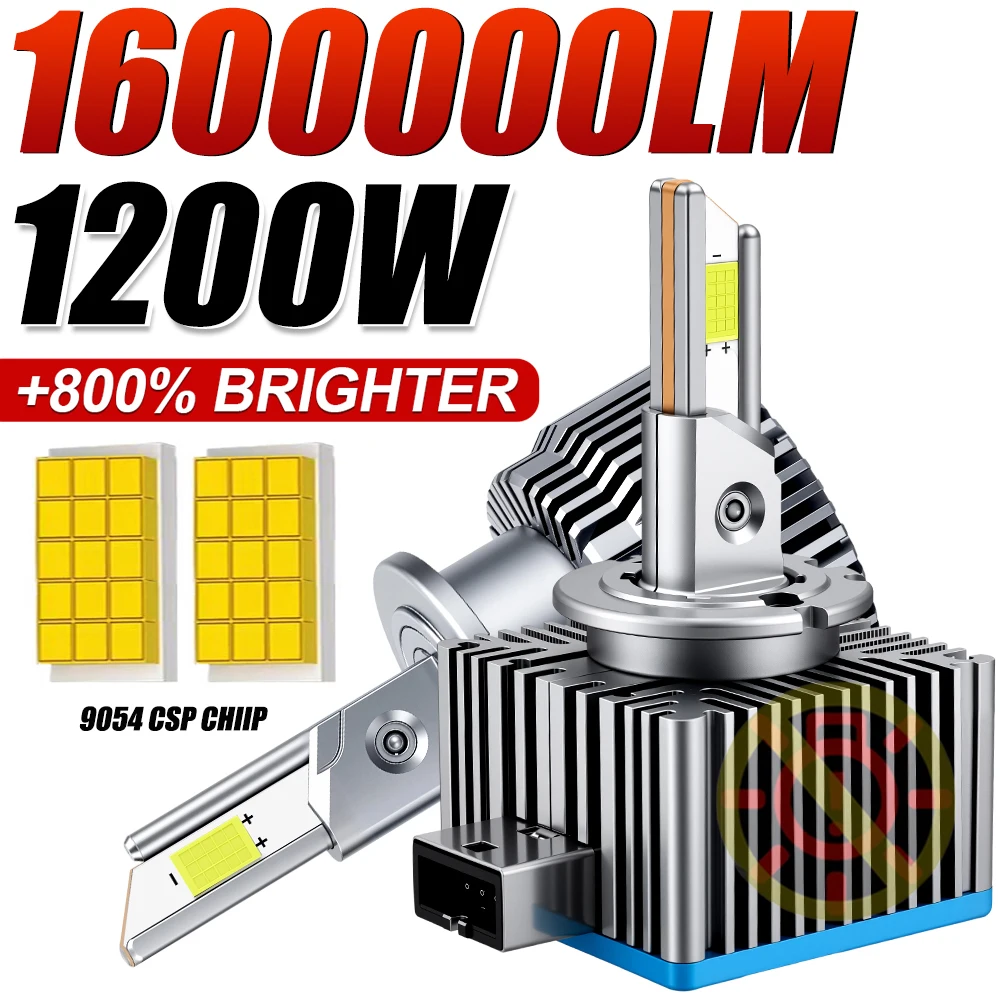 

D3S D1S Светодиодные фары Canbus 1:1 HID D2S D4S D8S D1R D2R D3R D4R Автоматическая лампа 1600000LM 1200W Plug&Play Turbo Светодиодная лампа для автомобиля