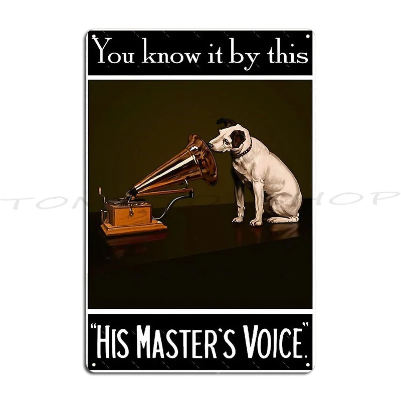 Horloge vintage rouge avec étiquette de disque 'His Master's Voice You Know It By This', plaque métallique, plaque décorative pour bar et pub, affiche en fer et étain