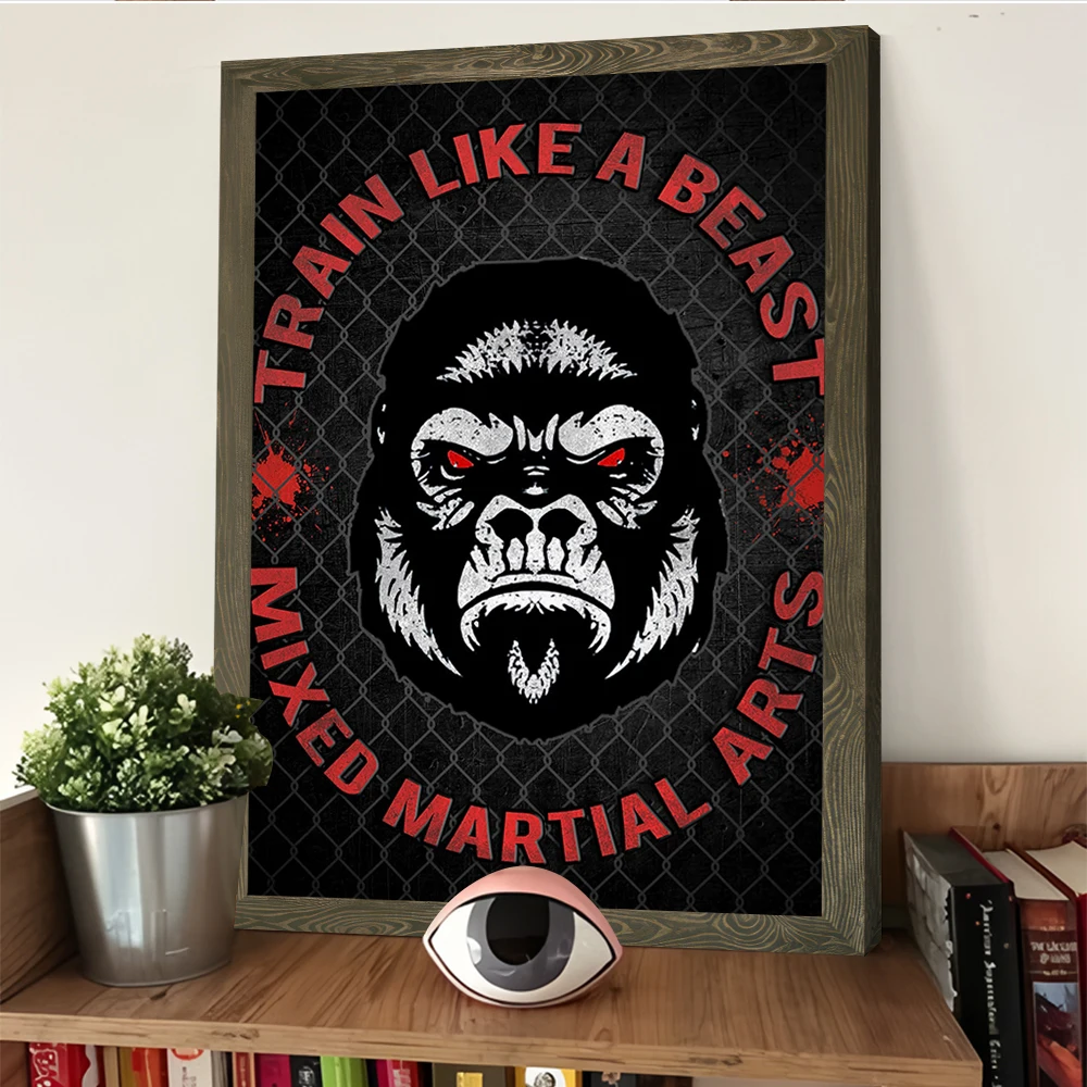 MMA الغوريلا قوة المشارك تخصيص مطبوعة حائط لوح رسم الفن هدية ل ديكور الغرفة الجمالية الديكور صور المنزل #4