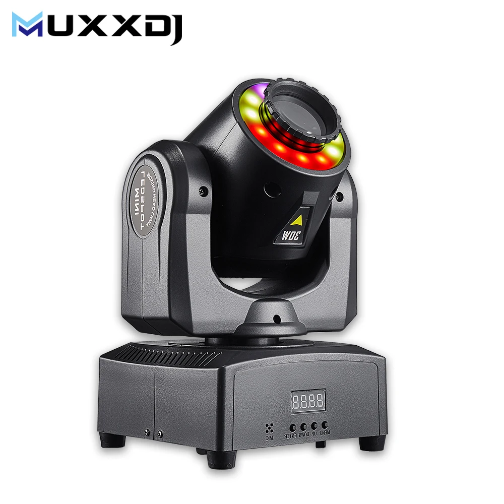 

MUXXDJ 30W Beam Gobo Moving Head Lights LED Spot Stage Light DMX512 For Dj Disco Wedding Party Club Lighting