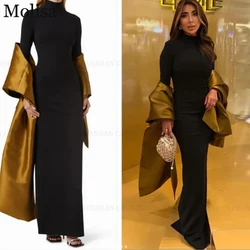 MOLISA Simple Evening Gowns Mermaid High Neck Prom Dress Long Clashing Colors Side Slit Formal Occasion Dresses فساتين الحفلات