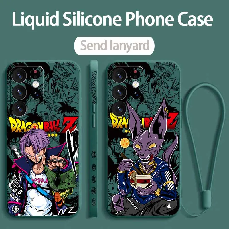 Landscape D-Dragon Balls Cute For Samsung S26 S25 Edge S24 S23 S22 S21 S20 FE Ultra Plus Lite Liquid Left Rope Phone Case