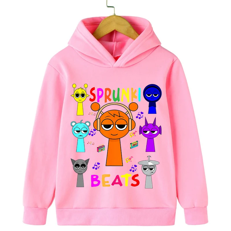 Gioco Sprunki Felpa con cappuccio Bambini Cartoon Vestiti Ragazze Pullover Felpe a maniche lunghe Ragazzi Incredibox Gioco Capispalla Abbigliamento per bambini