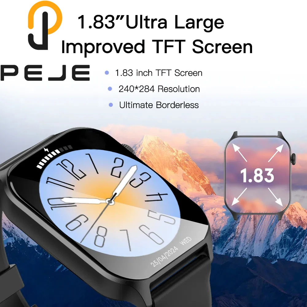 

PEJE New Ultra Thin Smart Watch men 1.83" 240*284 HD Pixel Display Always Show Time Call Reminder Smartwatch Ladies