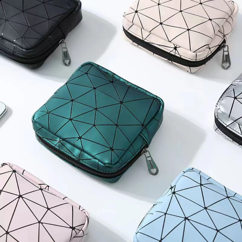 

Sanitary Napkin Storage Bag,Leather Waterproof Feminine Period Bag with Zipper for Teen Girls Women,Small Makeup Pouch,Wallet