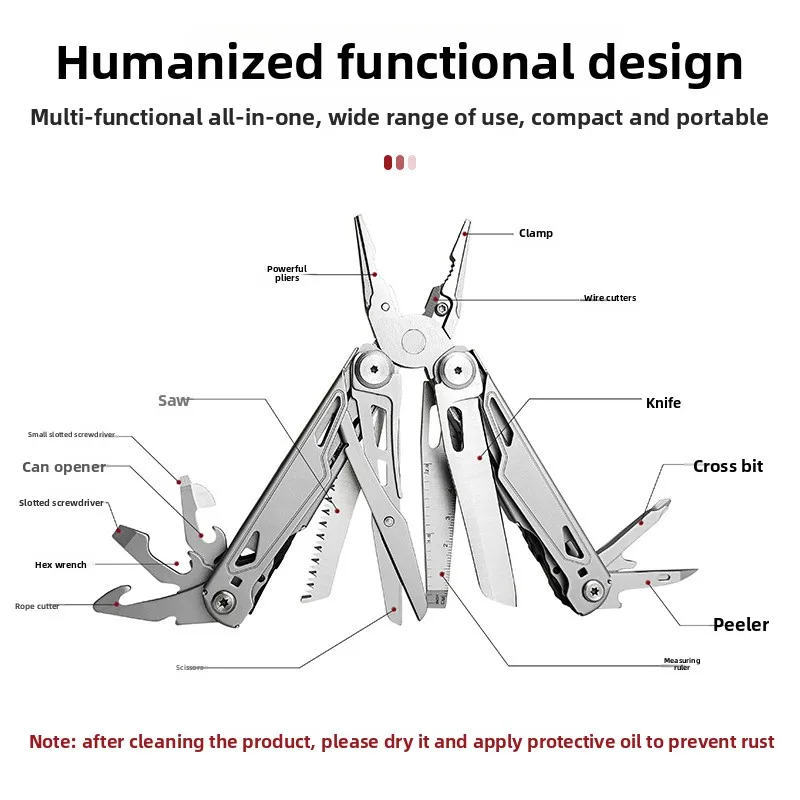 30-in-1 Stainless Steel Multitool Folding Pliers Portable EDC Outdoor Camping Tactical Travel Gear