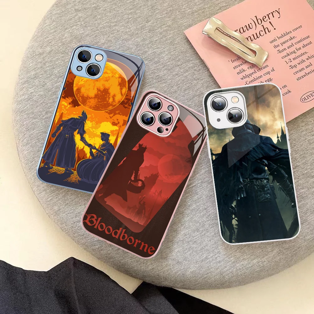 

Bloodborne Phone Case Tempered Glass For iphone 14 13 12 11 Pro Mini XS MAX 14Plus X XS XR Cover