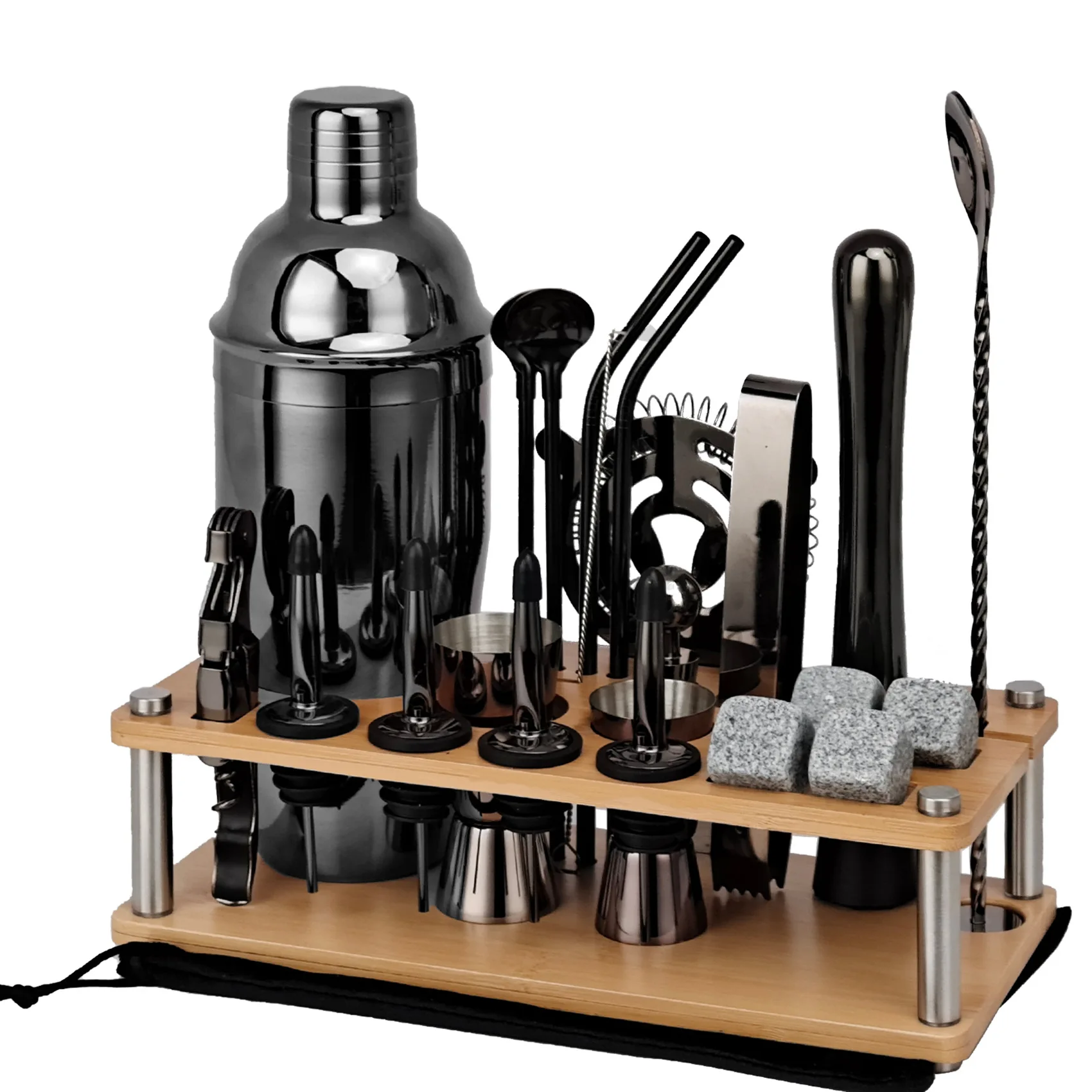 

Деревянная подставка для бара, набор коктейльных шейкеров, инструменты для барной посуды, наборы шейкеров с набором деревянных стеллажей