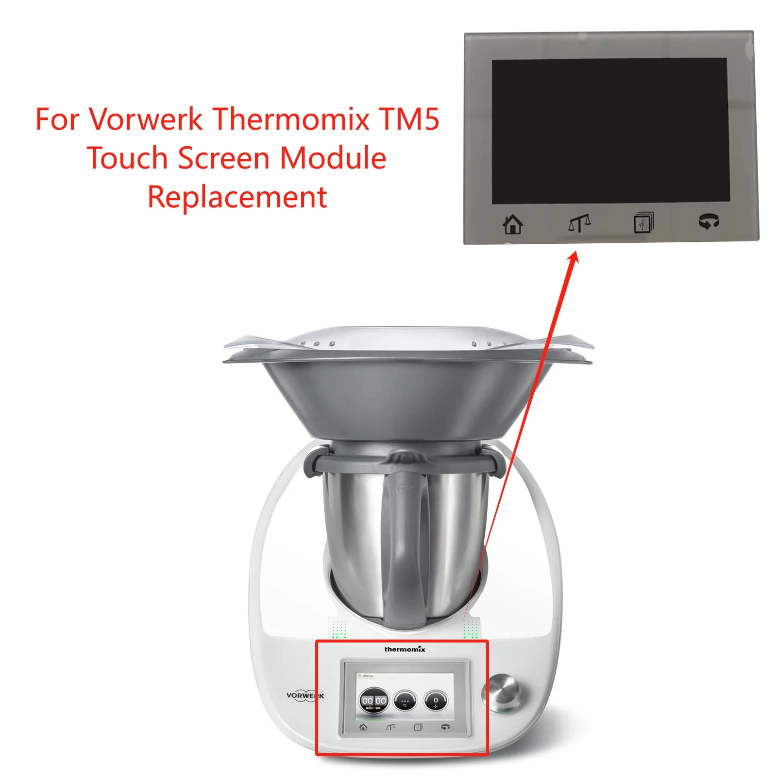 New Original LCD With Touch Screen module for Vorwerk Thermomix TM5 Replacement
