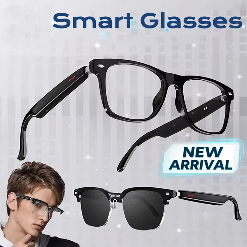 

Гарнитура 2 в 1, умные очки, Bluetooth, аудиовызов, AI, голосовое шумоподавление, музыка, водонепроницаемый динамик, звонки, очки, новинка