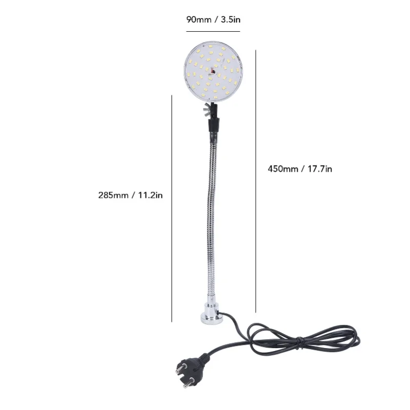 LED Machine Light 30cm Flexible Gooseneck Magnetic Base Work Light For Lathe Workbench Workshop Industrial Lighting EU Plug