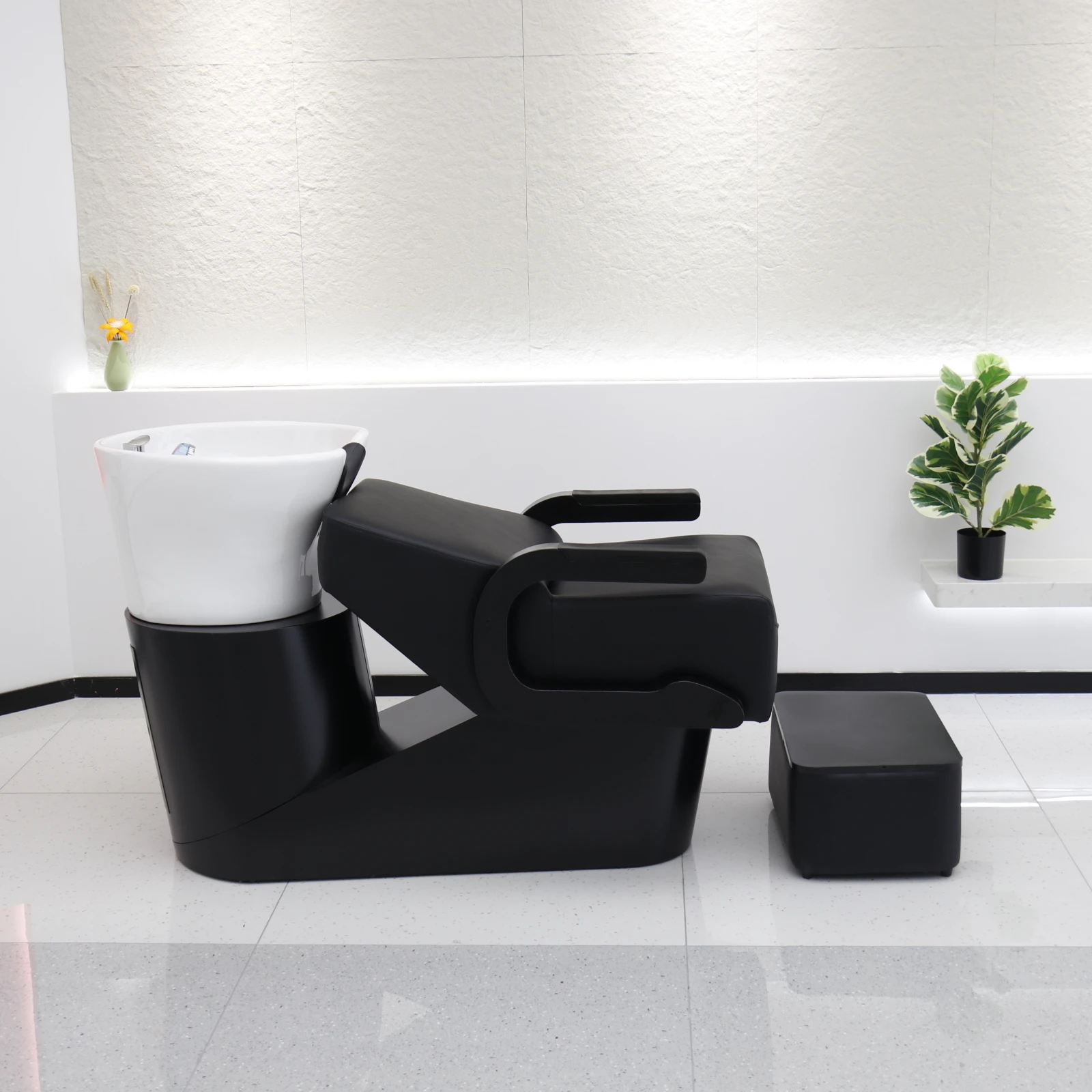 Semi-recumbent hair salon flushing bed ceramic deep basin punch massage