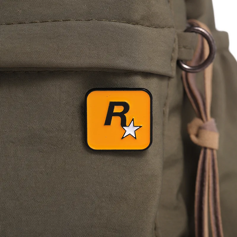 Rockstar Games logo Cartoon Lapel Pins Enamel Pin for Backpacks Briefcase Badges Cute Brooch for Clothes Accessories Gifts