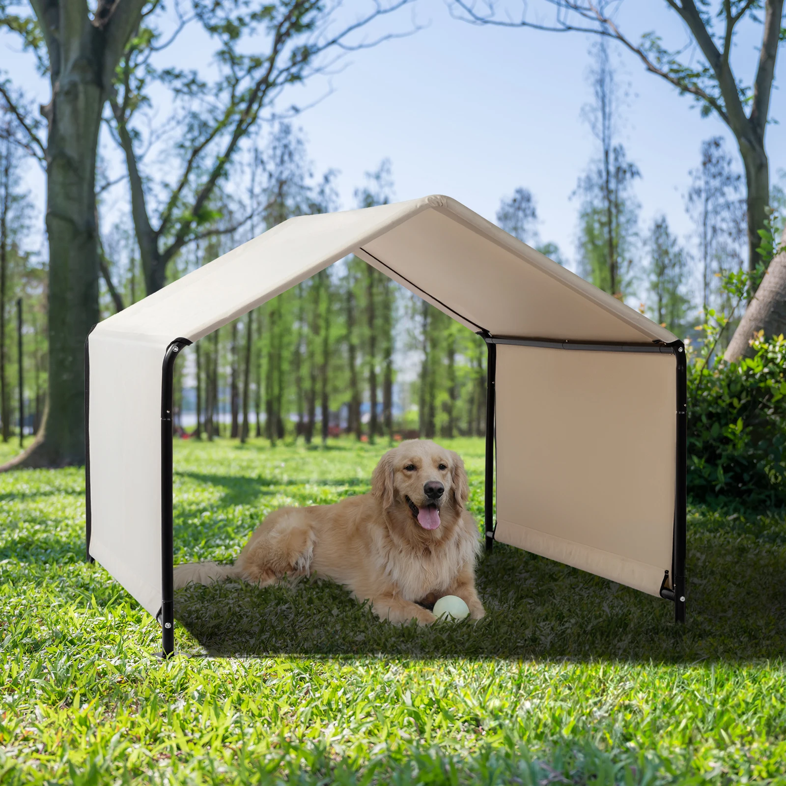 

4*4*3.3FT Dog Tent for Large Creamy white