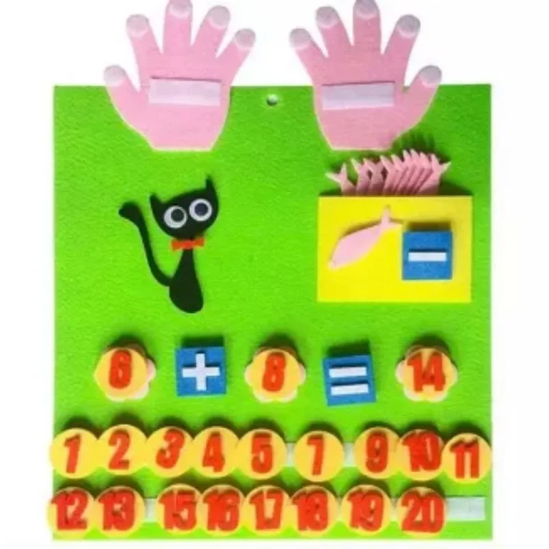 Novo garoto montessori brinquedos números de dedo de feltro brinquedo de matemática crianças contagem aprendizagem precoce para crianças inteligência desenvolver 30*30cm