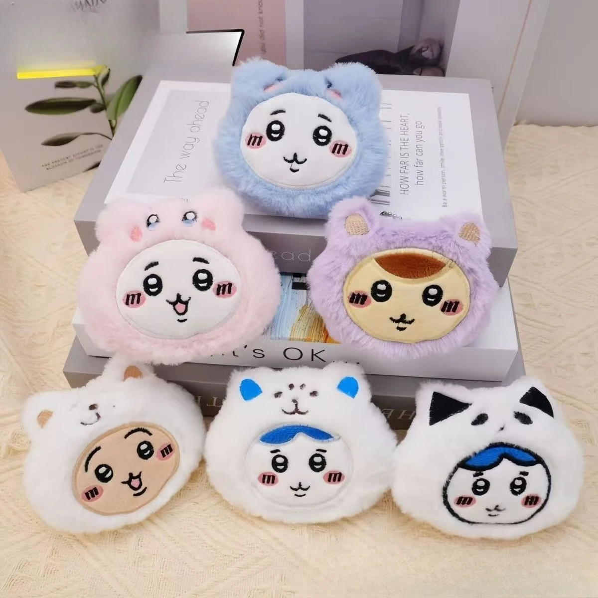 

Kawaii jiyi Cat Plush Keychain Cute Round Fluffy Character Bag Charm Soft Stuffed Keyring for Fans
