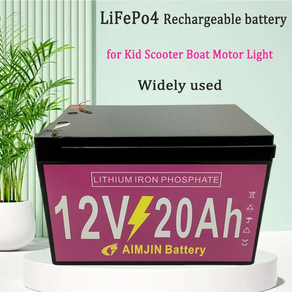 Built-in BMS 12.8V LiFePo4 12V 20AH Battery Pack 20000mAh Lithium Iron Phosphate Battery  for Kid Scooter Boat Motor Light