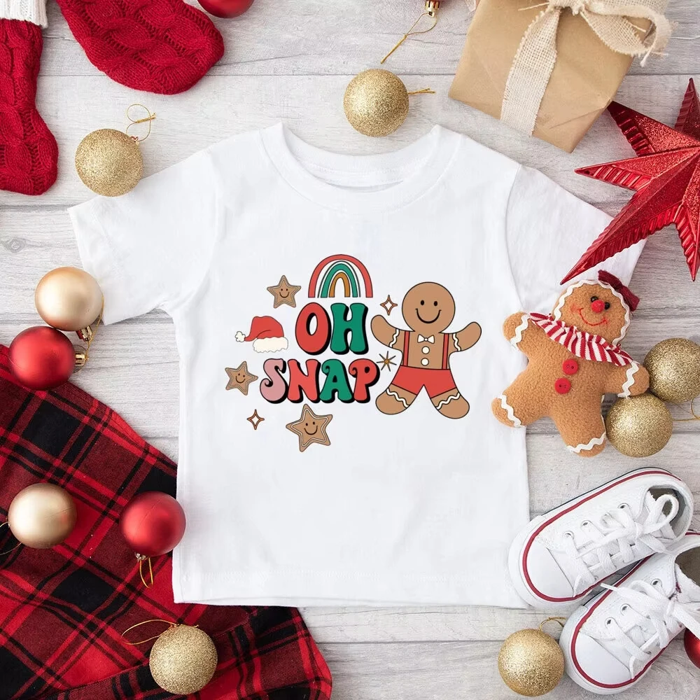 

Merry Christmas Print Shirts for Kids, Xmas Tops for Boys and Girls, Holiday Outfit for Winter Holiday