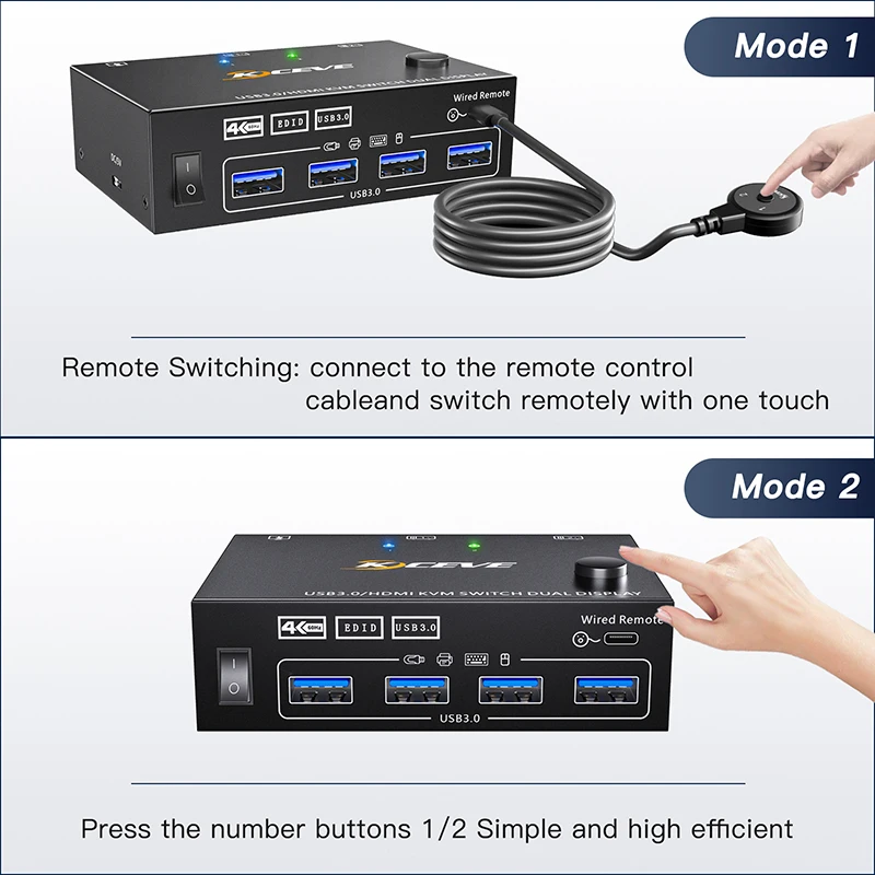 Imagem -04 - Compatível com Hdmi Kvm Switch Splitter Adapter Usb 3.0 Tela Extensora Controlador Síncrono Usb Edid