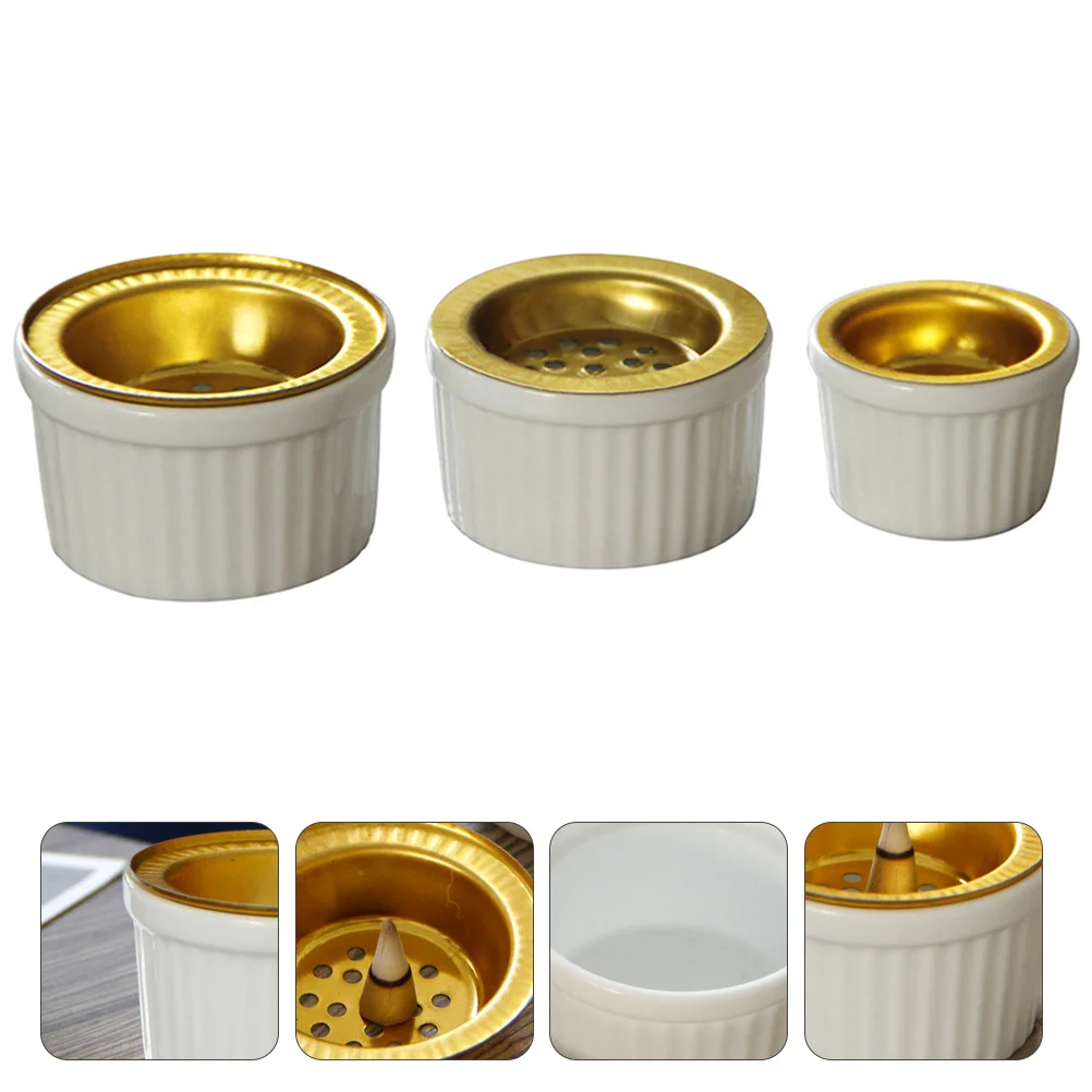 

3Pcs Incense Burner Set Ceramic Aromatherapy Decor Modern Simple Style Home Office Bedroom Yoga Room Decoration Gift